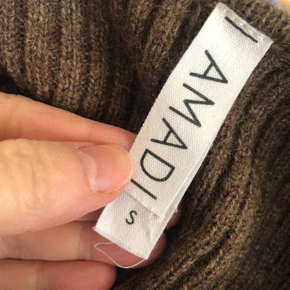 AMADI Anthropologie Long Sweater Cardigan Duster Rib Knit Brown size S - Picture 11 of 13